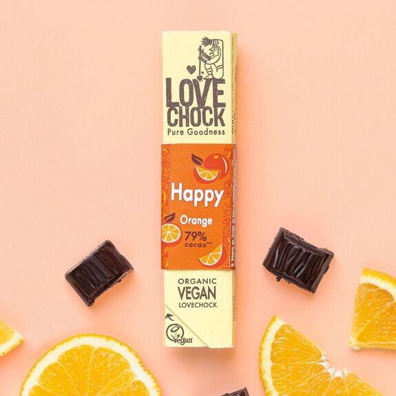 Mini Dark Chocolate Bar 79% and Orange | Organic Vegan Direct Trade | 40g