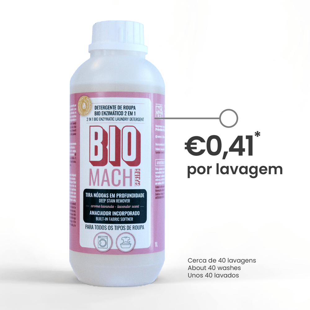 Detergente bioenzimático para ropa BioMach Super Spring INOKEM 2 en 1