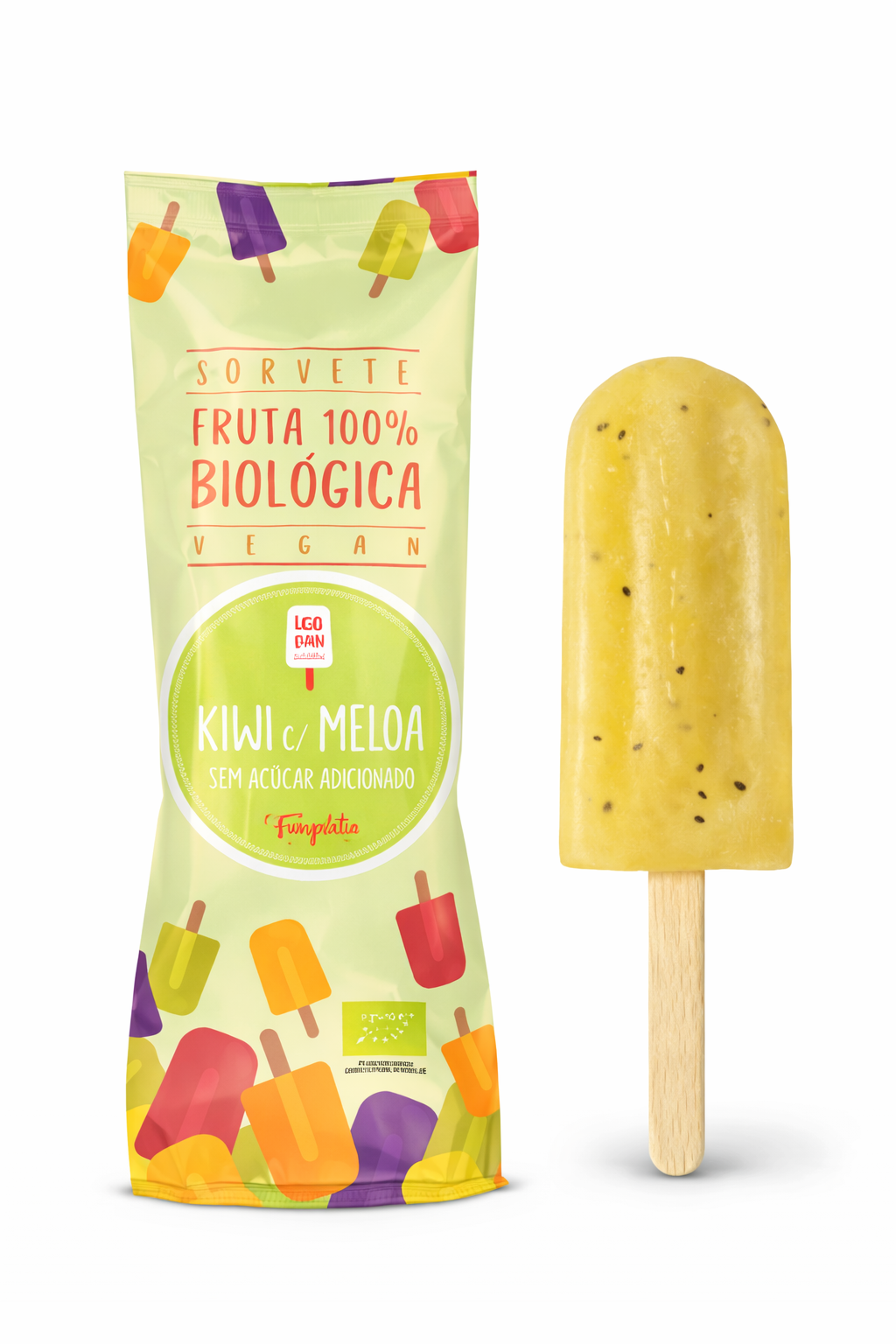 Ice Pop Bio de Kiwi e Meloa 80ml