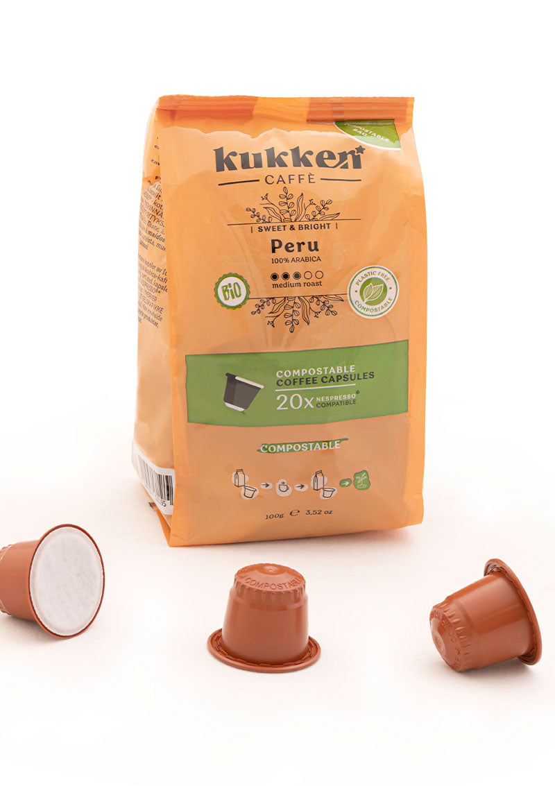 Café 100% Arábica do Peru | 20 Capsulas Bio I KUKKEN
