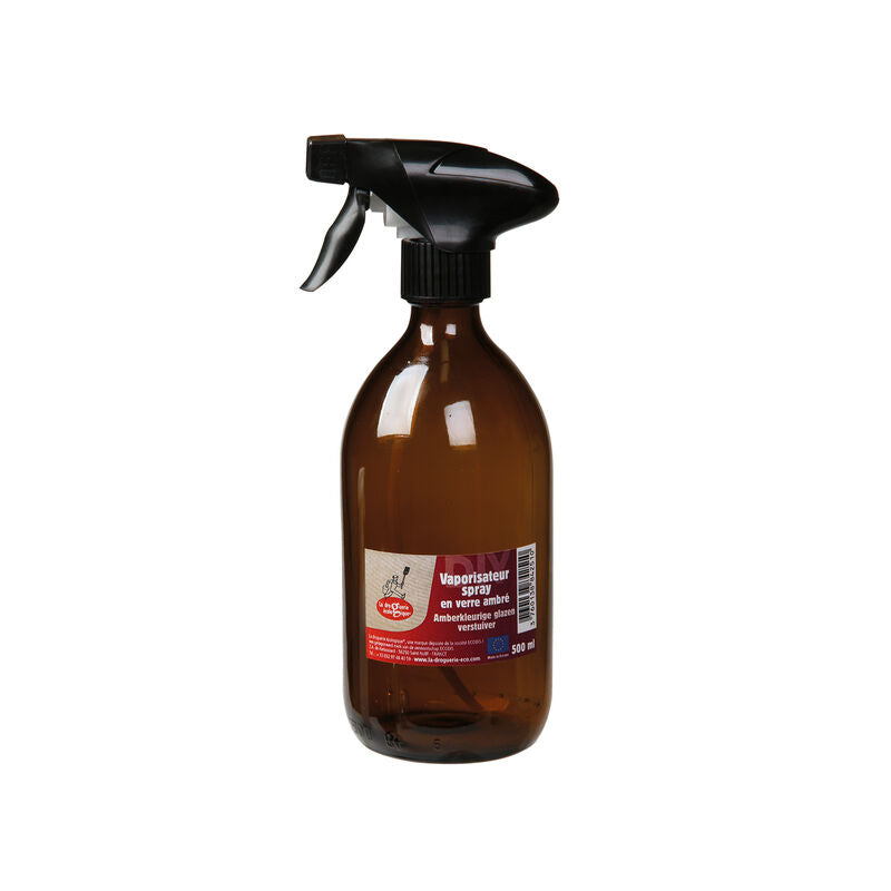 Botella de vidrio ámbar con vaporizador | 500 ml