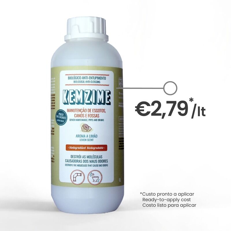 Detergente Biológico anti entupimento de esgotos Kemzime INOKEM