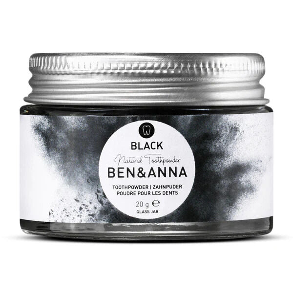 Natural Charcoal Tooth Powder | Glass Jar | Ben&Anna