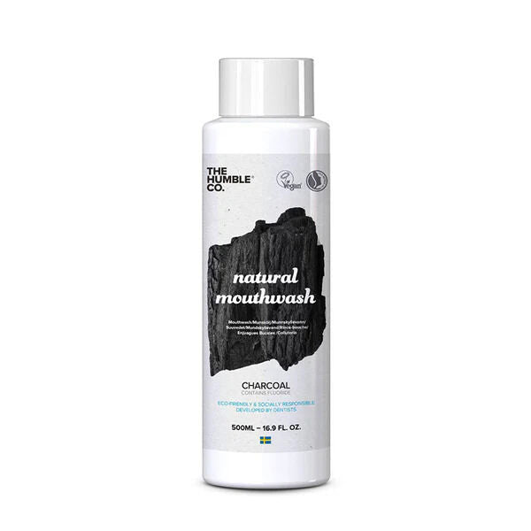 Natural Charcoal Mouthwash - Mint Flavor - (with Fluoride) | The Humble Co.