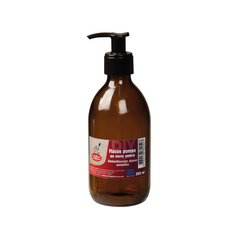 Botella de vidrio ámbar con dosificador | 300 ml