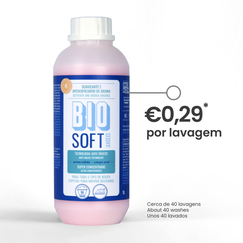Suavizante intensificador de cheiro, anti-vincos BioSoft Colónia INOKEM