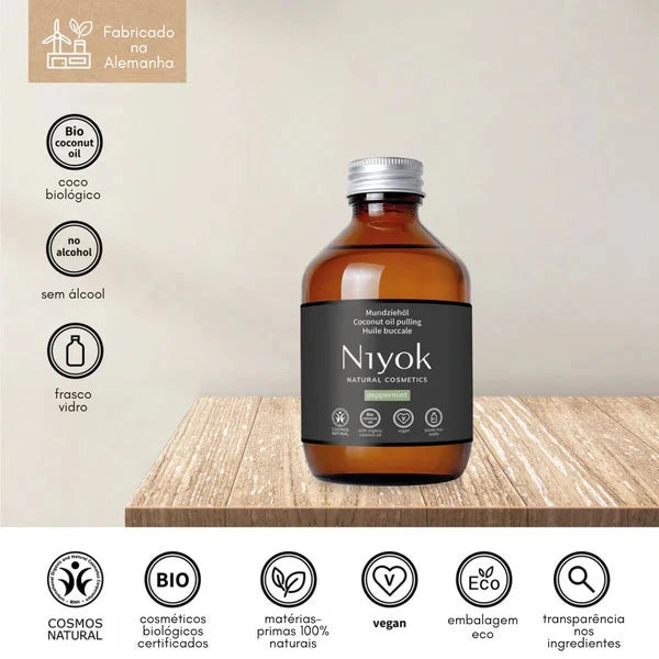 Oil Pulling de Óleo de coco - Hortelã Pimenta 200ml Niyok