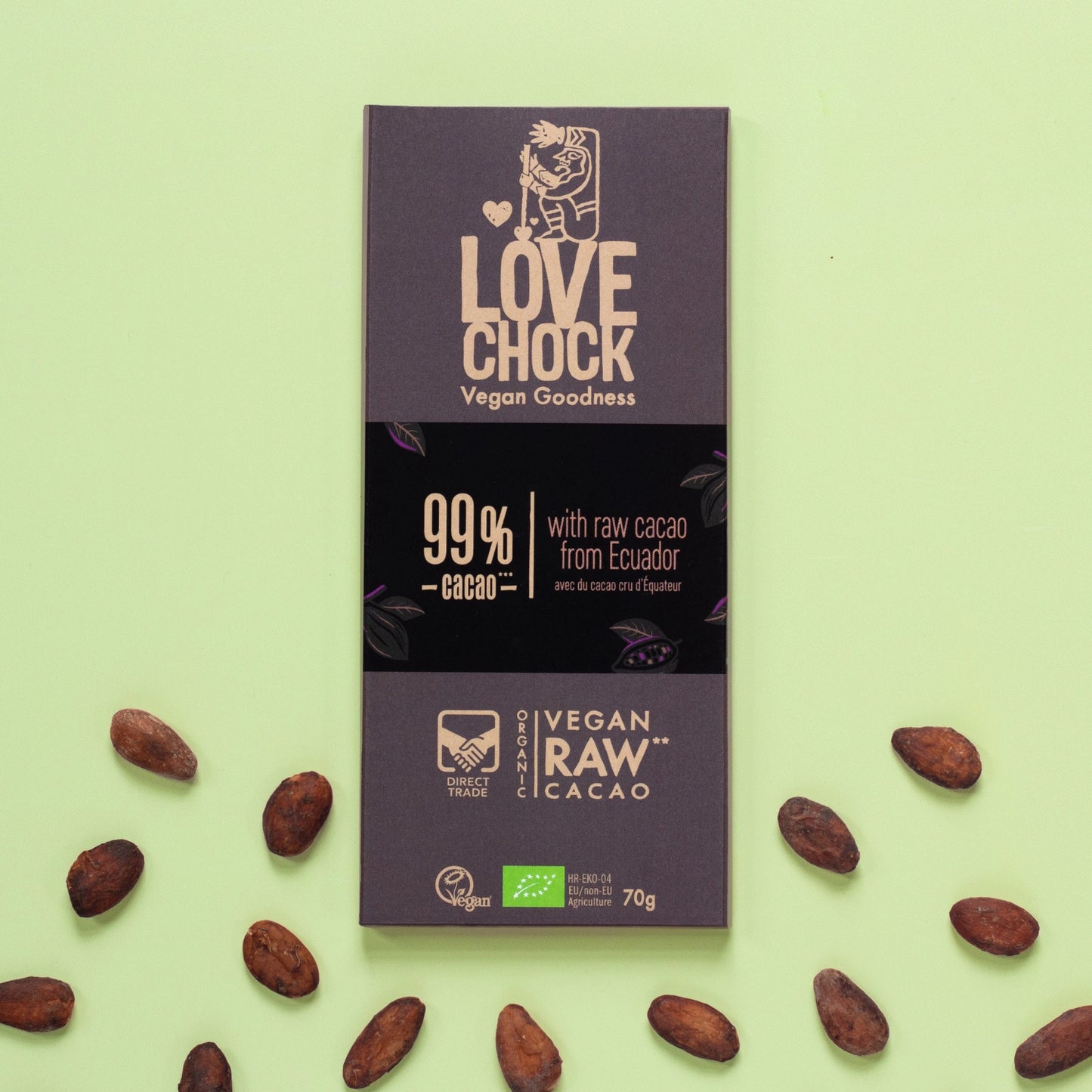 Tablete Chocolate Negro 99%| Bio Vegan Direct Trade | 70gr
