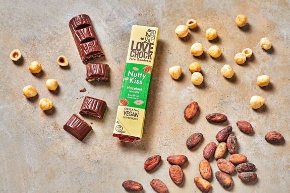 Mini Tablete Chocolate 'Leite' e Avelãs | Bio Vegan Direct Trade | 40gr