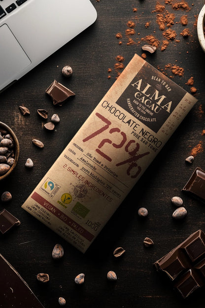 Tablete de Chocolate Negro Bio 100gr | 72% Cacau