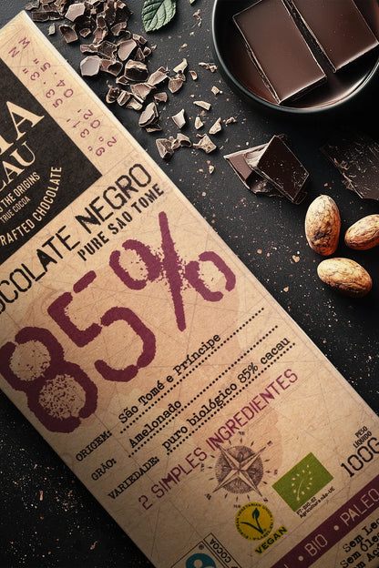 Tablete de Chocolate Negro Bio 100gr | 85% Cacau