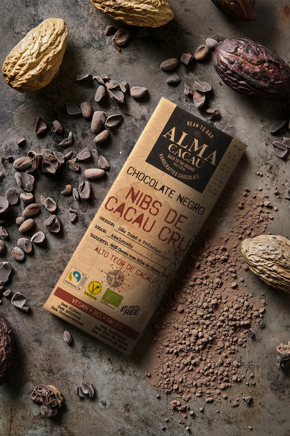 Tablete de Chocolate Negro Bio 100gr | 60% Cacau | Nibs