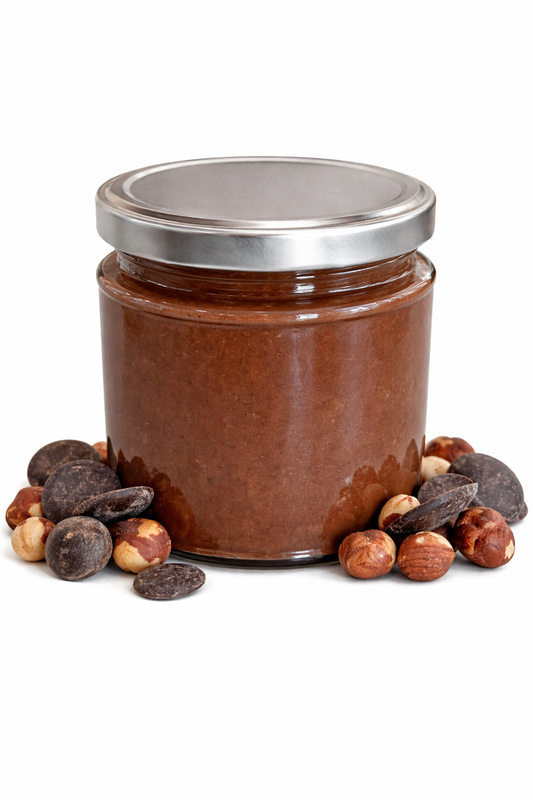 Mantequilla de avellanas orgánica y chocolate negro