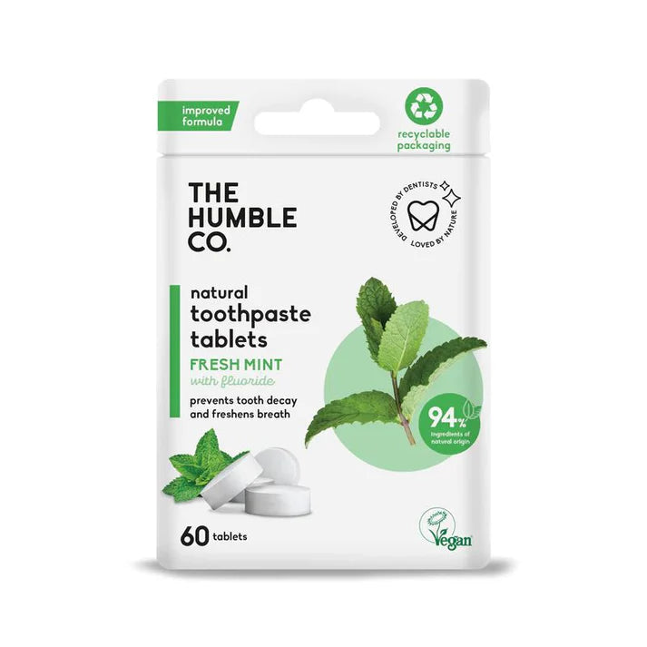 Dentífrico em Pastilhas com flúor| 60 unids | The Humble Co.
