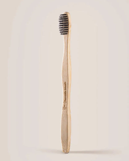 Cepillo de dientes de bambú para adultos - Mediano (mango plano)
