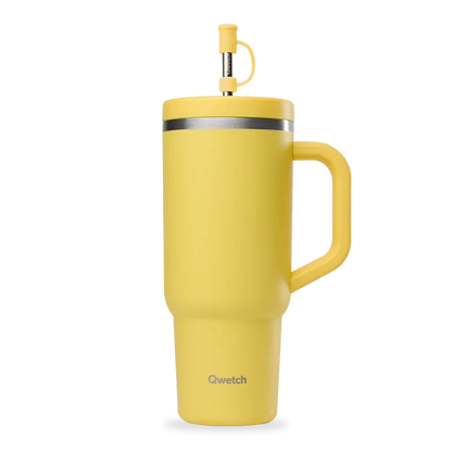 Vaso de viaje isotérmico Qwecth de 900 ml con sabor a limón escarchado