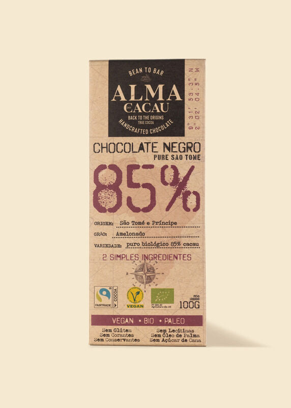Tablete de Chocolate Negro Bio 100gr | 85% Cacau
