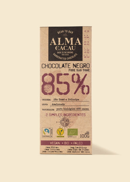 Tablete de Chocolate Negro Bio 100gr | 85% Cacau
