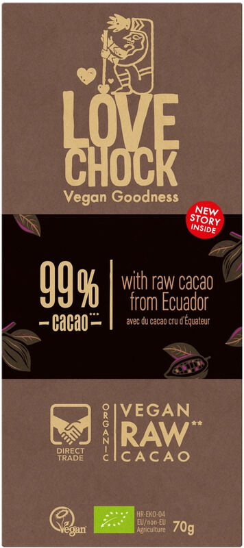 Tablete Chocolate Negro 99%  | Bio Vegan Direct Trade | 70gr