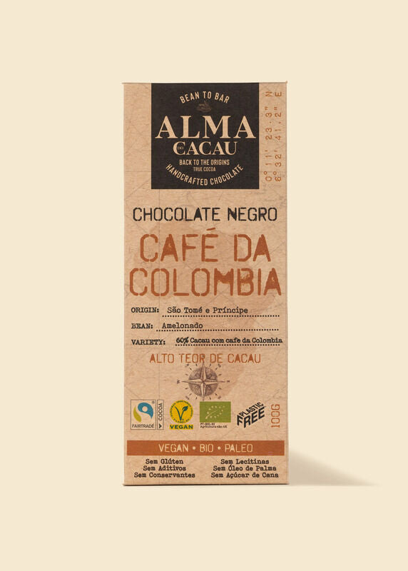 Tablete de Chocolate Negro Bio 100gr | 60% Cacau | Café