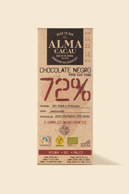Tablete de Chocolate Negro Bio 100gr | 72% Cacau