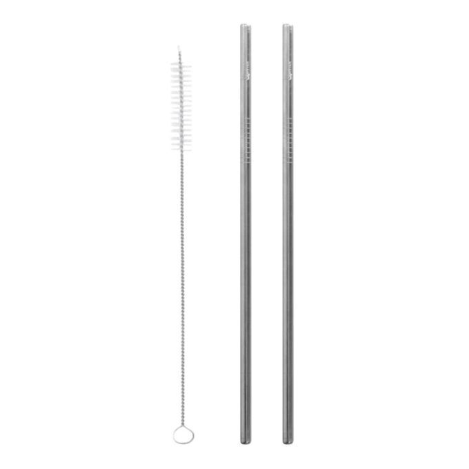 Kit 2 Palhinhas Retas Inox Qwetch [OFERTA ESCOVILHÃO]