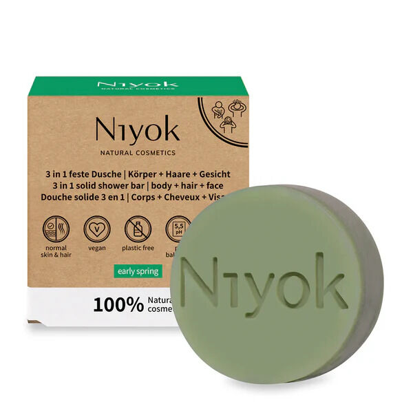 Barra para Duche Femino 3 em 1 80g | Corpo | Cabelo | Rosto Nyok