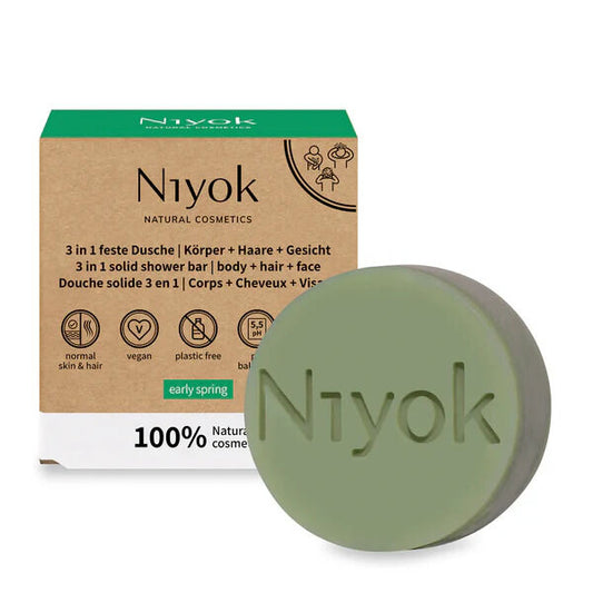 Barra para Duche Femino 3 em 1 80g | Corpo | Cabelo | Rosto Nyok